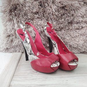 Penny Loves Kenny Womens High Heel Shoes 7.5M Red